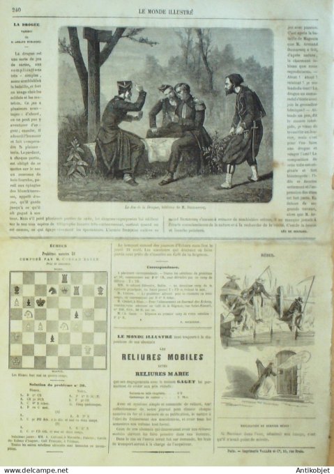 Le Monde illustré 1862 n°261 Alger Mosquée Tadjerouna Hyères (83) Quimperlé (29)