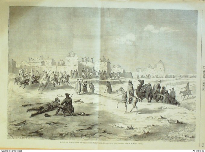 Le Monde illustré 1862 n°261 Alger Mosquée Tadjerouna Hyères (83) Quimperlé (29)