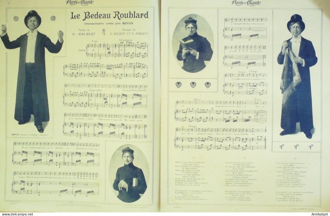 Paris qui chante 1905 n°117 Bertha Sylvain Carliès Royus Léo Pouget Jehan Rictus