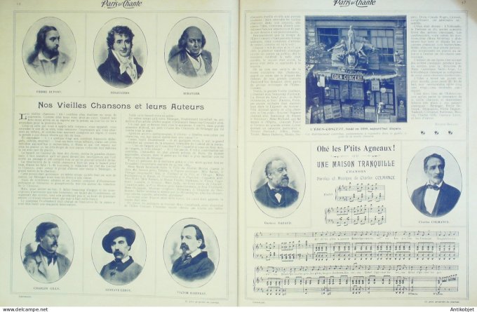 Paris qui chante 1905 n°117 Bertha Sylvain Carliès Royus Léo Pouget Jehan Rictus