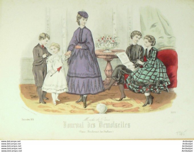 Journal de Demoiselles 1870 # 3779 Costumes enfants