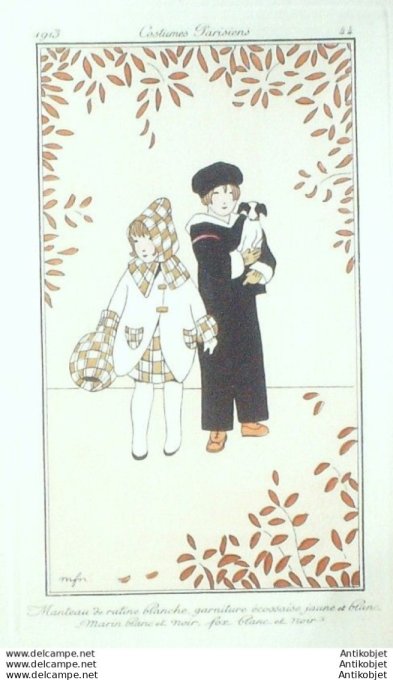 Franc-Nohain Madeleine Pochoir Mode Art Deco n°  44-1913 Journal des Dames