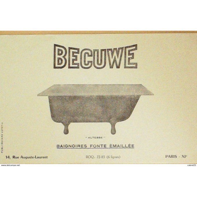 Buvard GEBUWE Baignoire