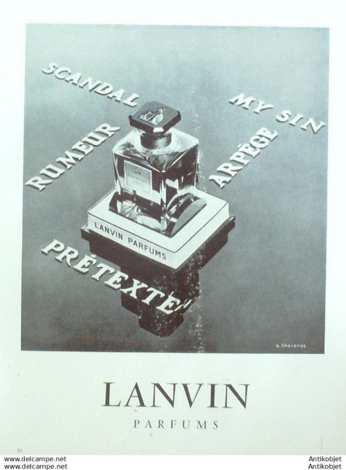Publicite Cosmetique Lanvin 1950