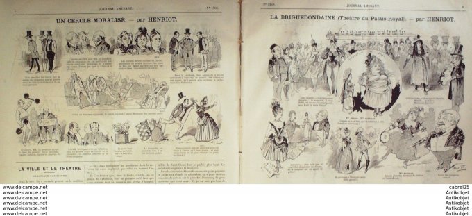 Le Journal Amusant 1886 # 1568 Briguedindaine au Palais Royal par Henri Henriot Militaires par Paul 