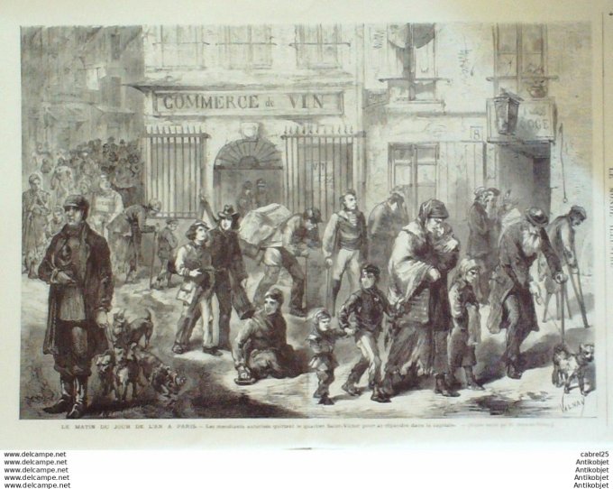 Le Monde illustré 1872 n°769 Jour De L'an Omnibus Postal Controleur Collin Ronde De Fabrique