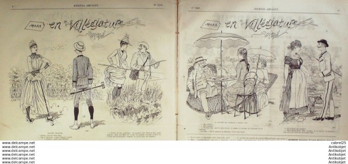 Le Journal Amusant 1886 # 1568 Briguedindaine au Palais Royal par Henri Henriot Militaires par Paul 