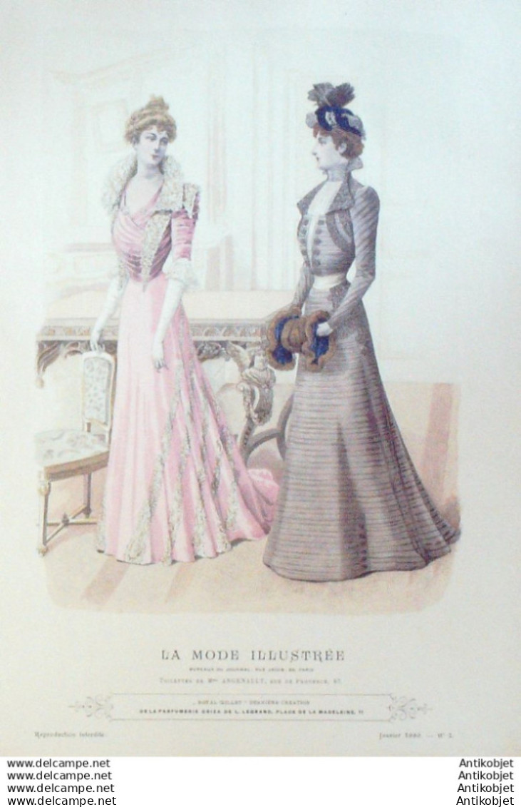 Gravure Mode illustree 1899 # 02 (Old Fashion plate) RARE