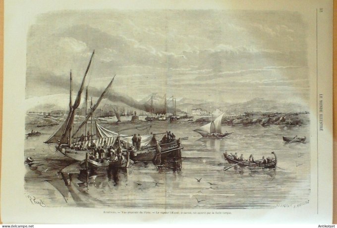 Le Monde illustré 1868 n°615 Bordeaux (33) Grèce Athenes Le Pirée Marseille (13)