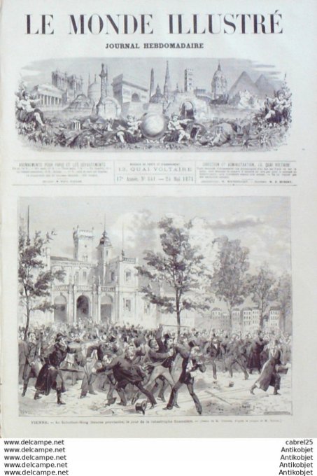 Le Monde illustré 1873 n°841 Autriche Vienne Algérie Constantine Douarnenez (29) Gray (70) Rochefort