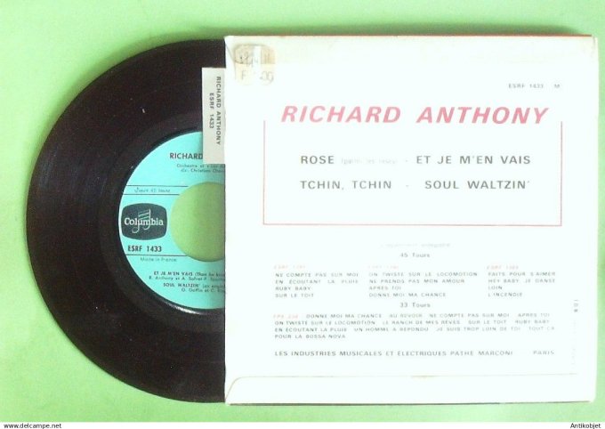 Anthony Richard 45T EP Tchin tchin (languette) 1963
