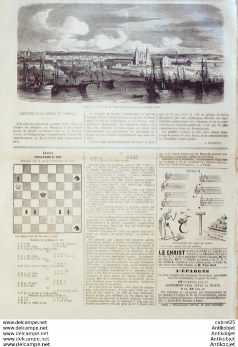 Le Monde illustré 1868 n°625 Inde Nabab Munsour-Ali-Khan Bahador Egypte Ismaîlia Suez Paraguay Asunc