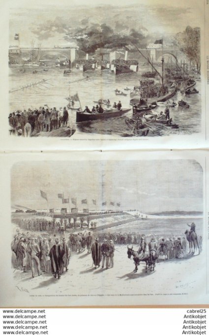 Le Monde illustré 1868 n°625 Inde Nabab Munsour-Ali-Khan Bahador Egypte Ismaîlia Suez Paraguay Asunc