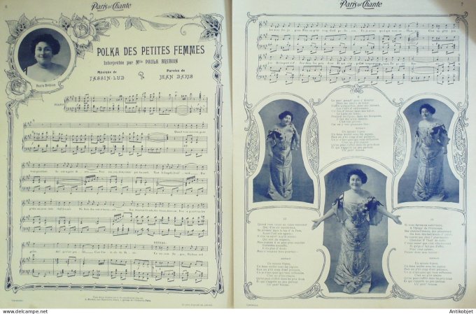 Paris qui chante 1905 n°116 Yvette Guilbert Reschal Brébion Limat Dalaza Debray