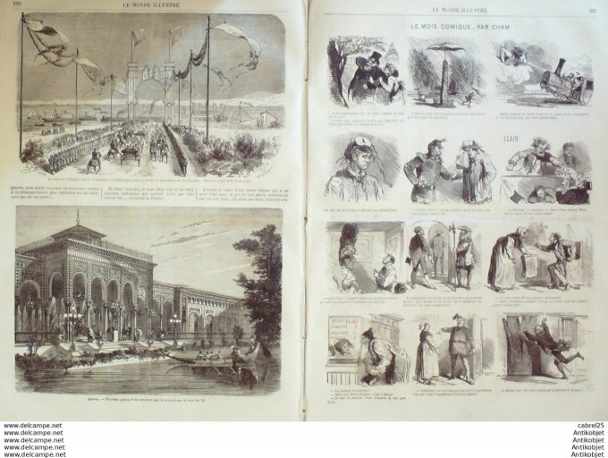 Le Monde illustré 1868 n°625 Inde Nabab Munsour-Ali-Khan Bahador Egypte Ismaîlia Suez Paraguay Asunc