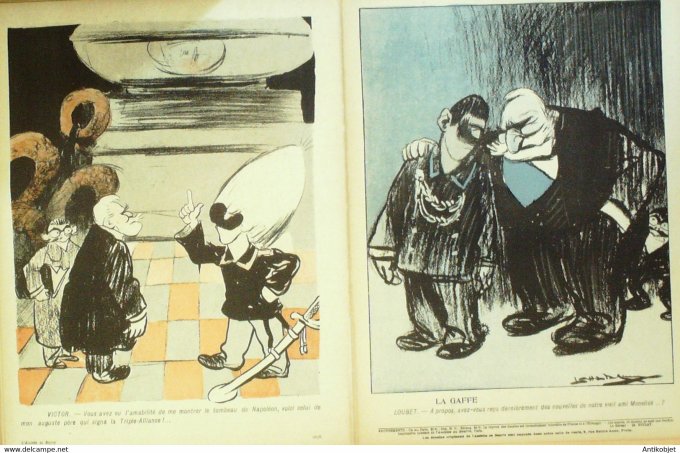 L'Assiette au beurre 1904 # 160B Loubet à Rome Camara bleu