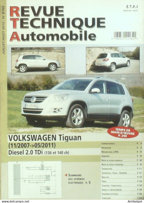 Revue Tech. Automobile 2012 n°B762 Volkswagen Tiguan diesel