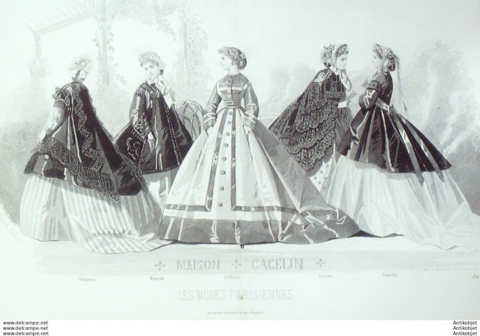 Gravure de mode Les Modes parisiennes (maison Delisle) 1865 n°1154