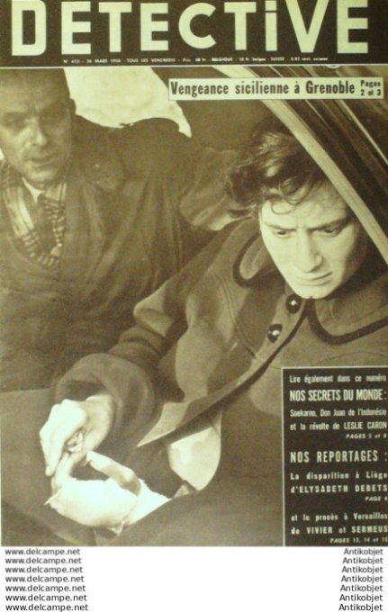 Détective 1958 # 613 Grenoble Bosc-Le-Hard Marseille  St-Antoine-de-Breuilh