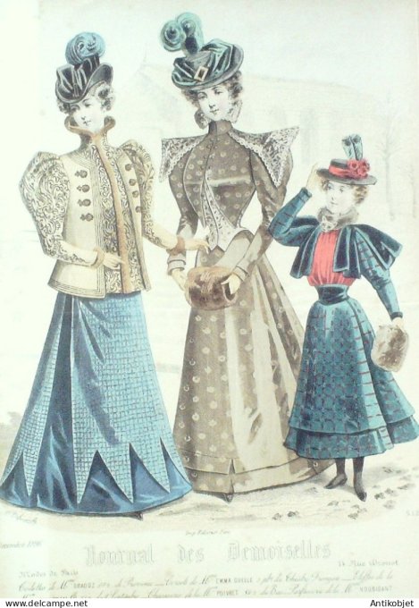 Gravure Mode J.Demoiselles 1896 # 5123 (Old Fashion plate)