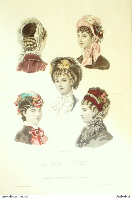 Gravure de mode La Mode illustrée 1880 n°13 (Maison Deloffre)