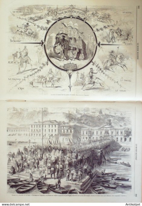 Le Monde illustré 1865 n°453 Belgique Duc Brabant Chili Valparaiso Plymouth Rocket-Line Liverpool