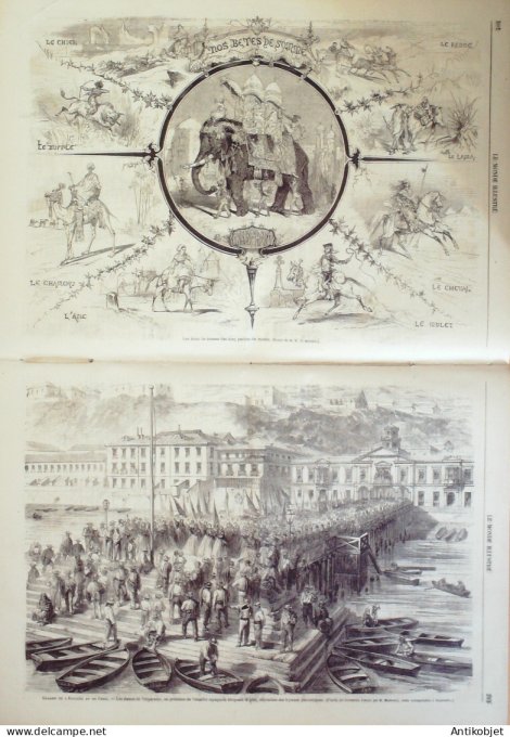 Le Monde illustré 1865 n°453 Belgique Duc Brabant Chili Valparaiso Plymouth Rocket-Line Liverpool