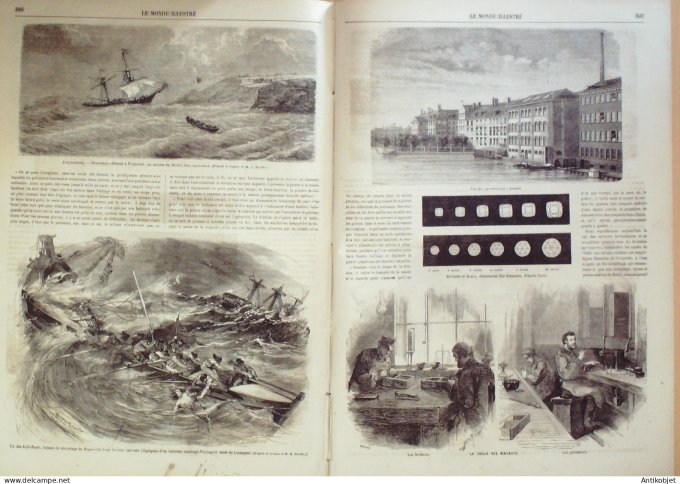 Le Monde illustré 1865 n°453 Belgique Duc Brabant Chili Valparaiso Plymouth Rocket-Line Liverpool