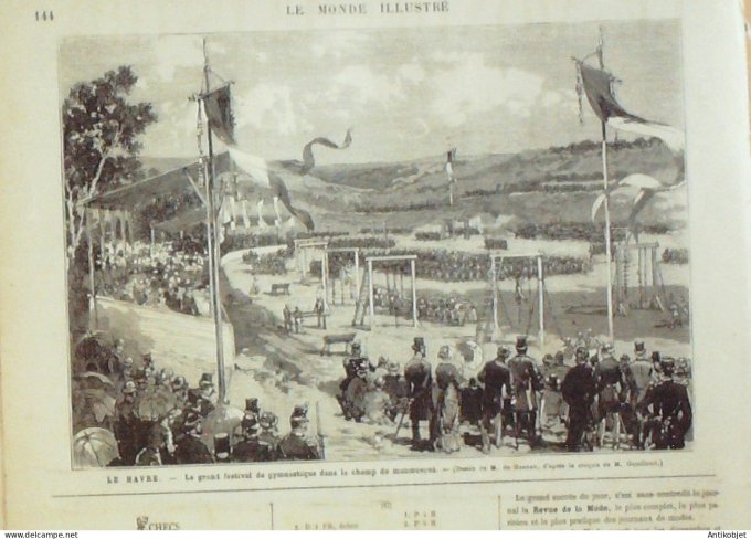 Le Monde illustré 1881 n°1274 Tunisie Gabes Mentzel Canon Revolver Hitchkiss Marseille (13) Prado Le