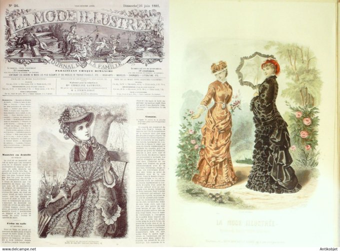 La Mode illustrée journal + gravure associée 1881 # 26