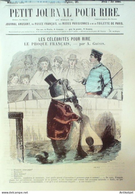 Petit journal pour Rire 1860 # 334 Les Parisiens a la campagne Droz