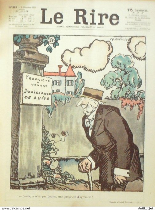 Le Rire 1923-12- 8 # 253 Journal humoristique Ed.Originale Gendarme desarme