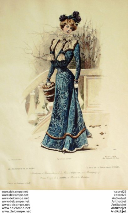 Gravure Mode Le Moniteur 1898 # 50 (Old Fashion plate)