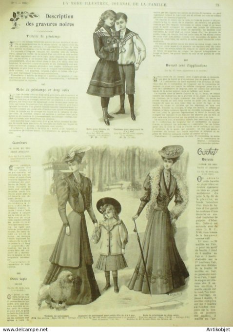 La Mode illustrée journal 1905 n° 07 Toilette de ville