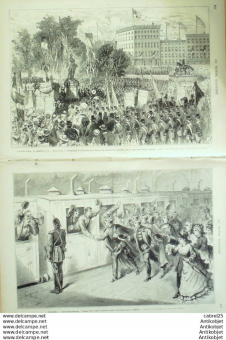 Le Monde illustré 1876 n°1017 Brest Lannion (29) Viet Nam Saigon Russie Kiel St-Pétersbourg Sete (34