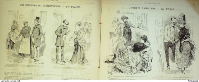 La Caricature 1886 #343 Caran d'Ache Bascule Sorel Gal Boulanger par Luque Nosal Draner