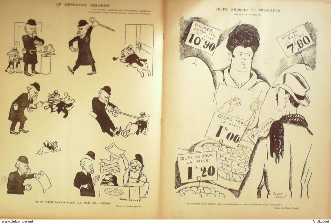 Le Rire 1923-12- 8 # 253 Journal humoristique Ed.Originale Gendarme desarme