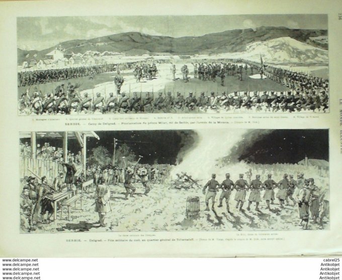 Le Monde illustré 1876 n°1017 Brest Lannion (29) Viet Nam Saigon Russie Kiel St-Pétersbourg Sete (34