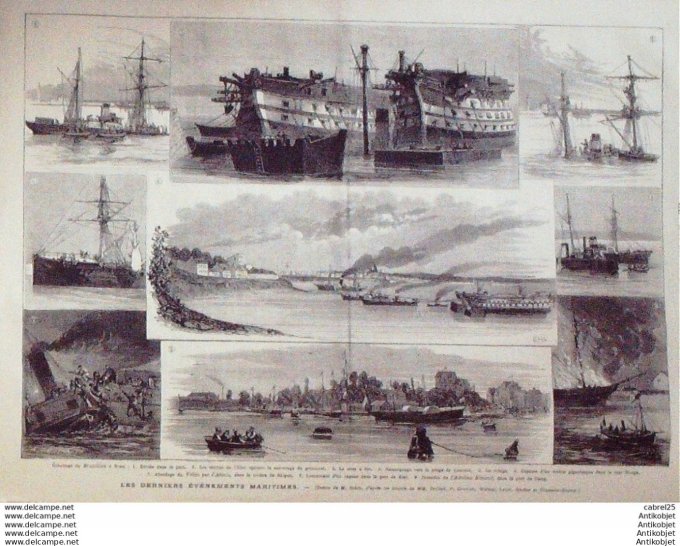 Le Monde illustré 1876 n°1017 Brest Lannion (29) Viet Nam Saigon Russie Kiel St-Pétersbourg Sete (34