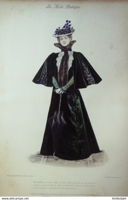 La Mode pratique 1896 # 41 Jupe et collet en satin