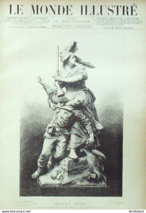 Le Monde illustré 1884 n°1432 Belfort (90) Thiers Bruxelles île St- Honorat (06) Egypte Abazdié