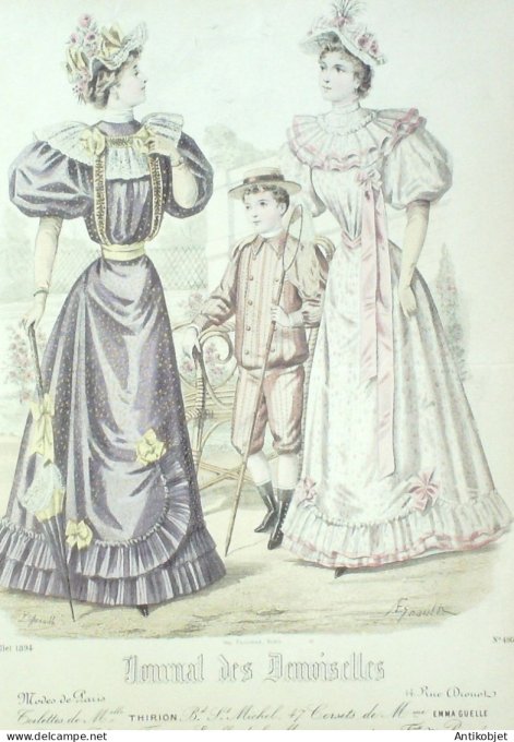 Gravure Mode J.Demoiselles 1894 # 4997 (Old Fashion plate)