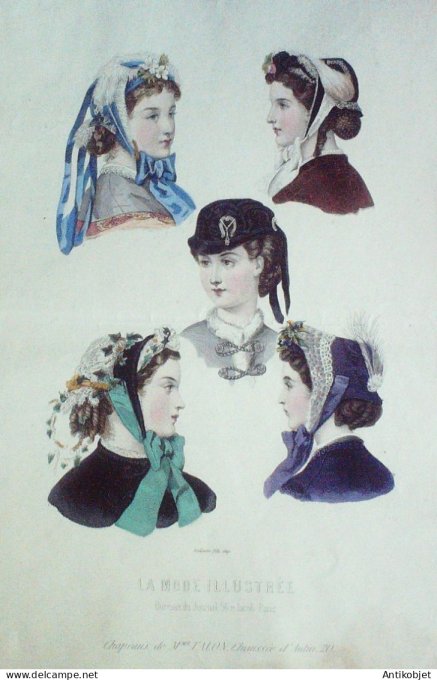 Gravure Mode illustree 1865 # 48 (Old Fashion plate)