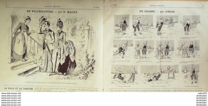 Le Journal Amusant 1886 # 1567 Flaneries a la vapeur de MarsCynghalais au jardin d'Acclimatation par