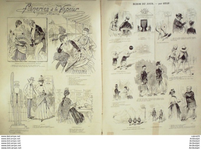 Le Journal Amusant 1886 # 1567 Flaneries a la vapeur de MarsCynghalais au jardin d'Acclimatation par