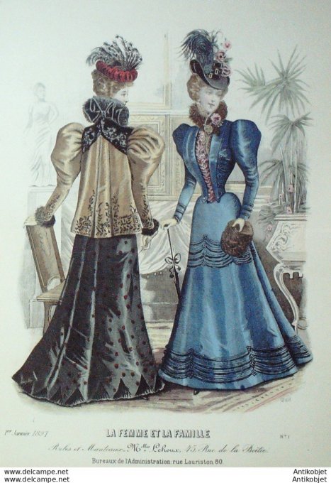 Gravure La mode illustrée 1891 n°13 (Maison GRADOZ)