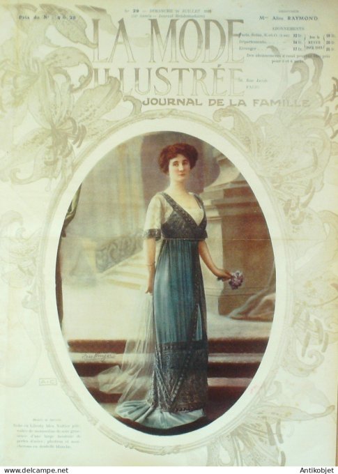 La Mode illustrée journal 1911 n° 29 Toilettes Costumes Passementerie