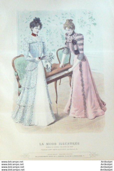 Gravure Mode illustree 1898 # 49 (Old Fashion plate) RARE