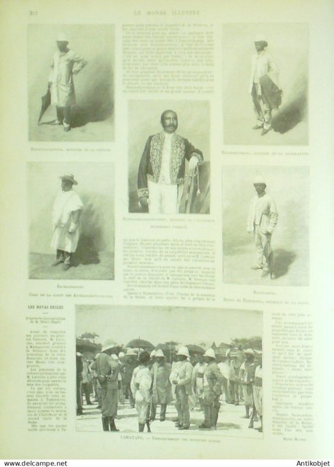 Le Monde illustré 1896 n°2068 Corbières (11) Autriche Schoenbrunn Hoffburg Madagascar  Andriamasonal