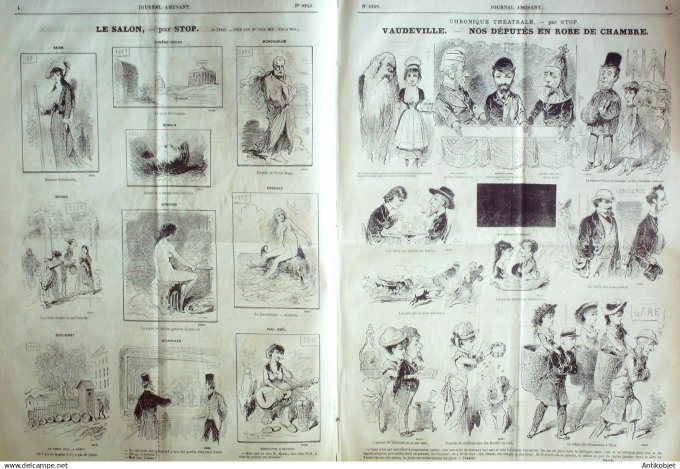 Le Journal Amusant 1880 # 124 Vaudeville nos Deputes en robe de chambre par Stop